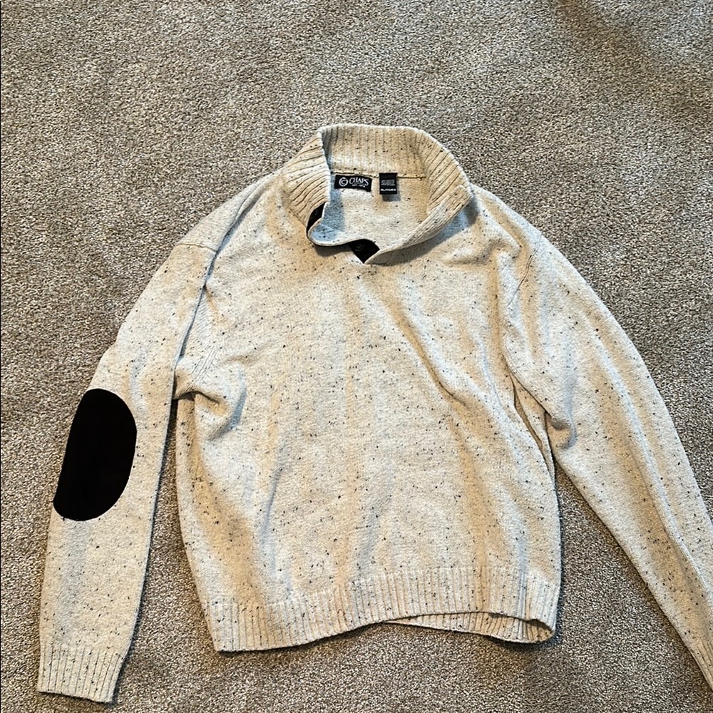 Men's Chaps Tan Sweater with Elbow Patches